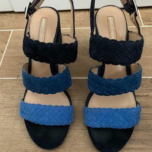 ANTONIO MELANI Odeta Navy Blue Lagoon Sandal/ Wedge
